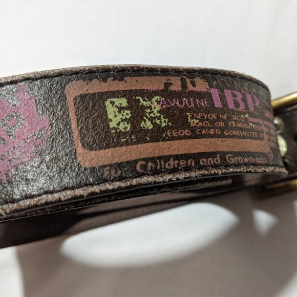 36"-38" Vera Pelle (Genuine Leather) Graffiti Belt - Picture 5 of 9